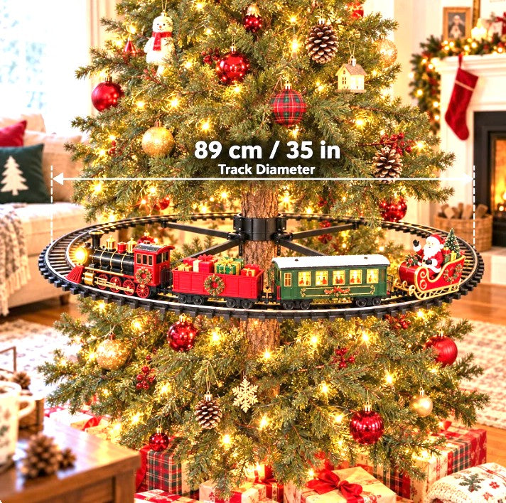 Emerald Express track around a Christmas tree, 89 cm / 35 in diameter